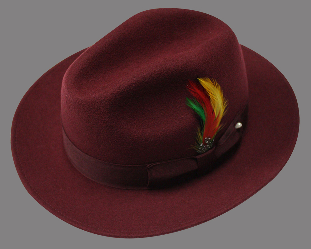 UNTOUCHABLE HAT-FEDORA-BURGUNDY